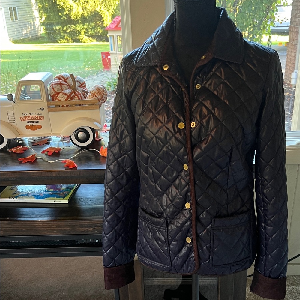 Tommy Hilfiger Women's Quilted Puffer Jacket - Blue and Brown